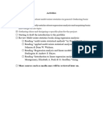 Regression Analysis Activities_to-do List