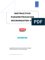 Parametrizacion de Variador de Frecuencia Micromaster 440