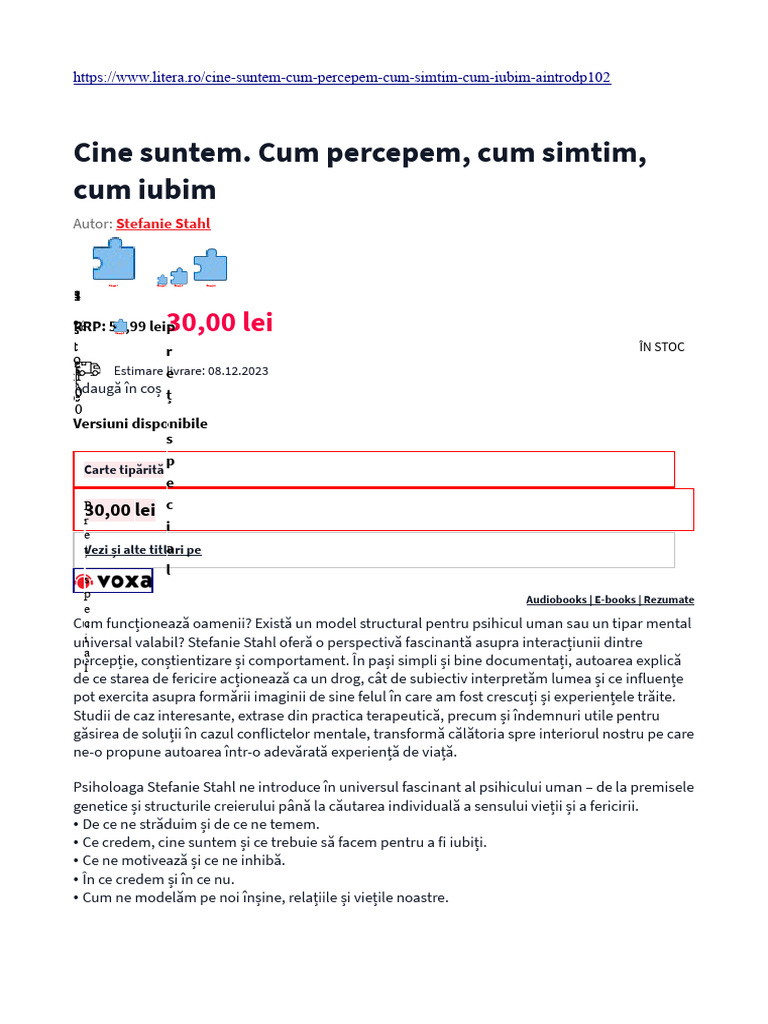 Cine Suntem. Cum Percepem, Cum Simtim, Cum Iubim - Stefanie Stahl | PDF
