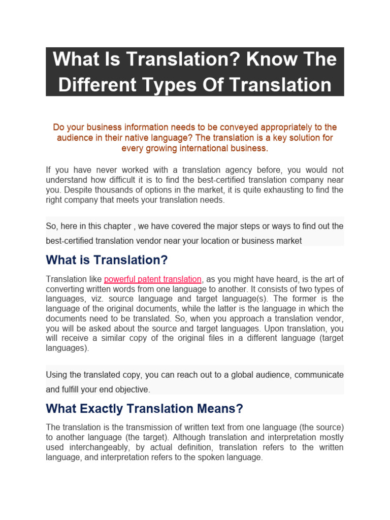 What Is Translation Loss Meaning
