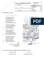 Ficha de Avaliação Sumativa 2, 3 e 4 2.ºP Português - Salma