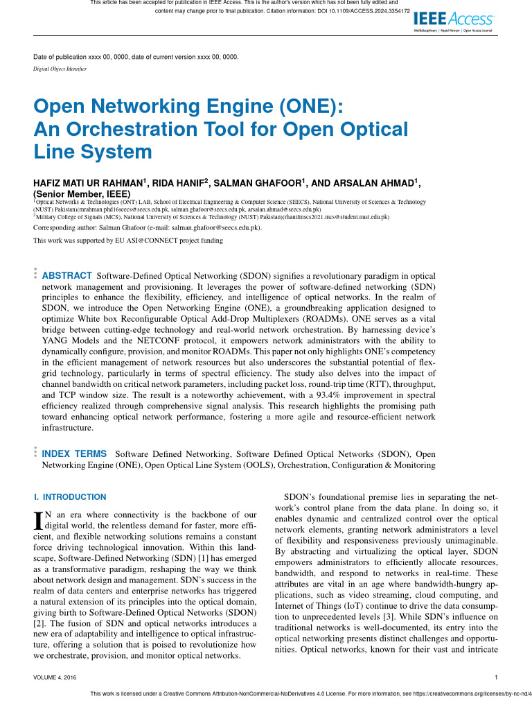 Open Networking Engine ONE An Orchestration Tool F | PDF | Computer ...