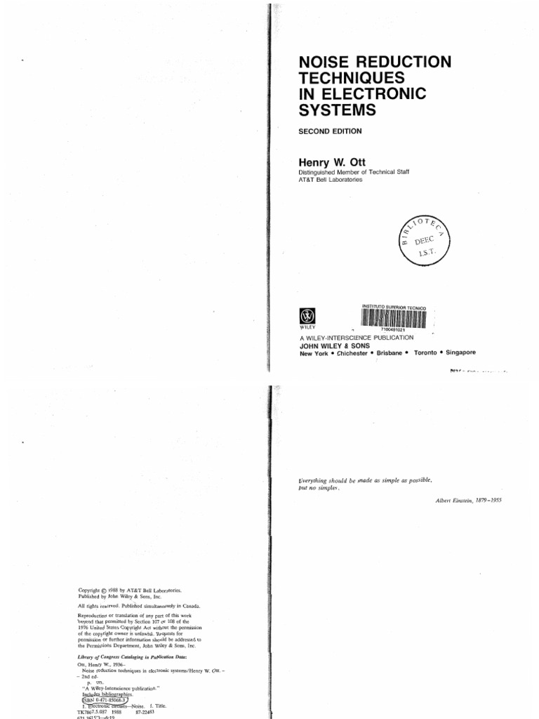 Ott Noise Reduction Techniques in Electrical Systems PDF