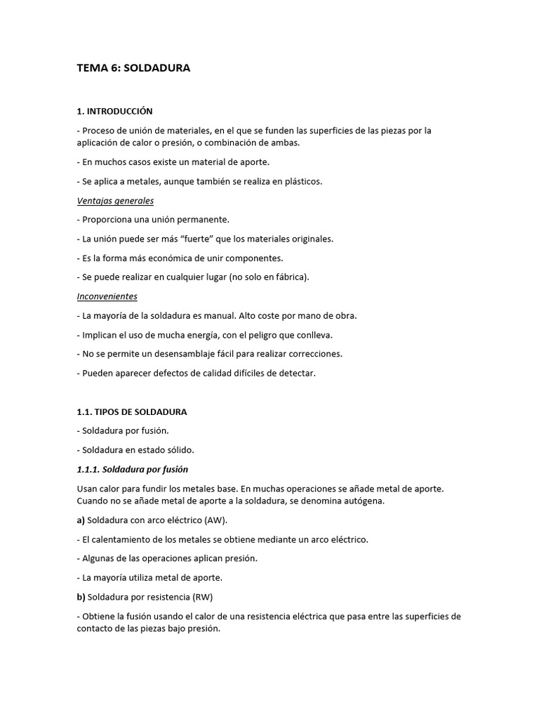 Tema 6 Soldadura Pdf Construcción Soldadura
