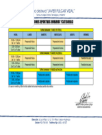 Vacaciones Deportivas Categorias y Horarios