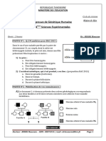 Epreuve de Génétique Humaine 4 Sciences Expérimentales: Ministere de L'Education