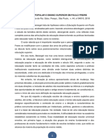 Resenha - Educação Popular e Ensino Superior em Paulo Freire