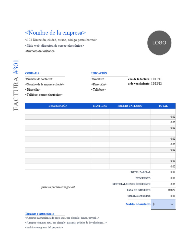 ES Invoice Template 2 Excel | PDF