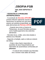 Filosofia-Fgb: - Ética Antiga, Dos Sofistas À Aristóteles - Sócrates E O Problema Antropológico