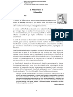 Filosofía de La Educación, Objeto y La Educación y Su Relación Con El Hombre