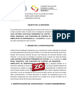 Pliego de Cargos Contra El Juez José Sastoque Por Libertad de Alias Pinocho'