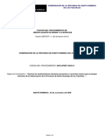 Pliegos Del Procedimiento De: Gobernación de La Provincia de Santo Domingo de Los Tsáchilas