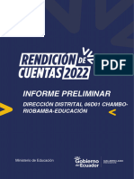 Informe Preliminar: Dirección Distrital 06D01 Chambo-Riobamba-Educación