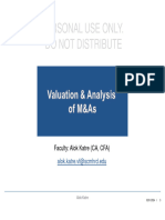 Valuation & Analysis of M&As