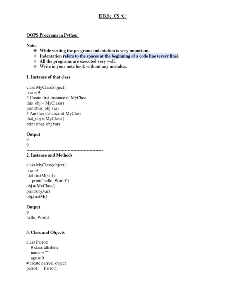 Python OOPS Exercises | PDF | Method (Computer Programming ...
