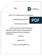 Ejercicios de Costos Estimados Gestiondecostos Eduardozamudio Unidad5