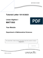MAT1503 TL101 2023 Assignment 3 Errata