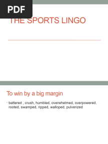 The Sports Lingo