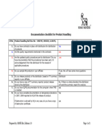 Documentation Checklist For Product Handling