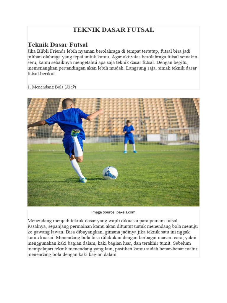 Teknik Futsal untuk Pemula | PDF