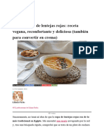 Sopa Egipcia de Lentejas