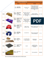 Foam Product Catalogue