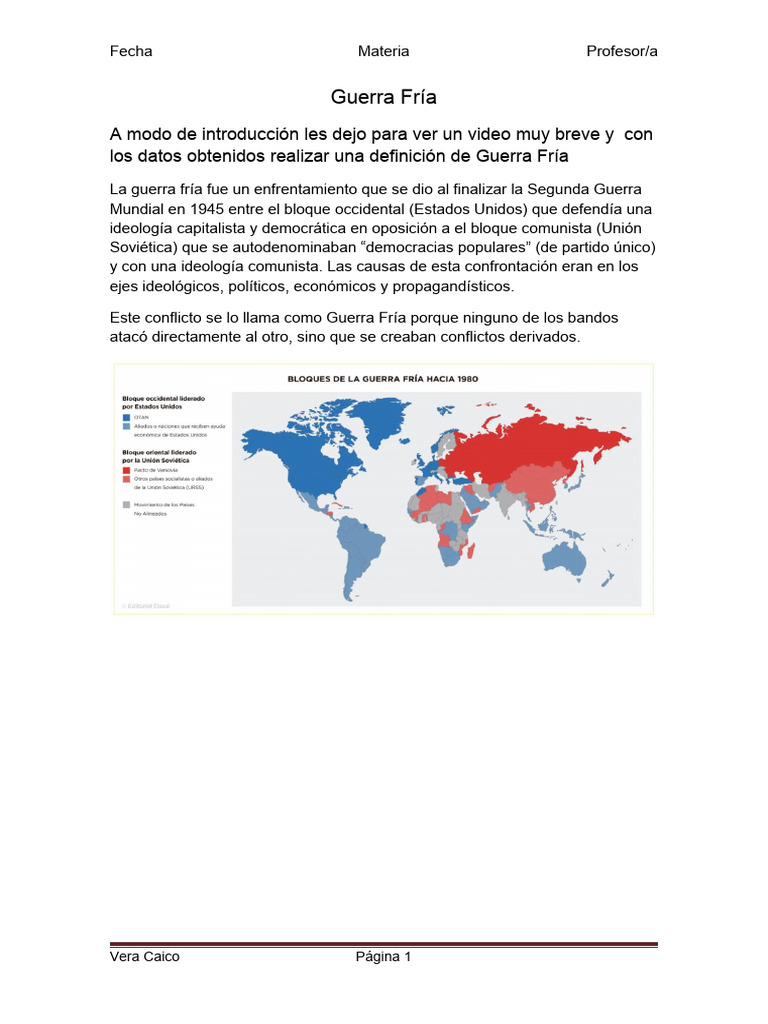 Historia de la Guerra Fría: Claves y Etapas | PDF | Guerra Fría | Unión ...
