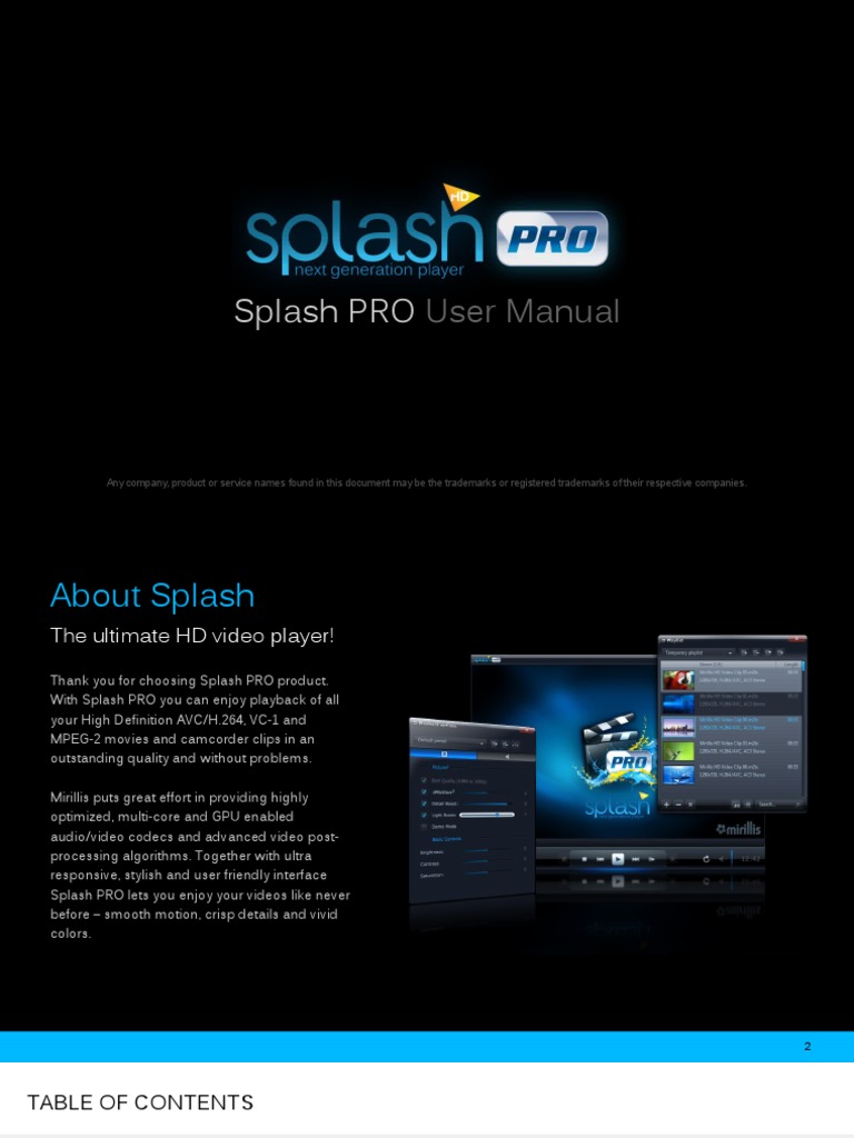 Splash PRO: User Manual | PDF