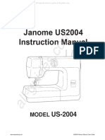 Janome US2004 Sewing Machine Instruction Manual