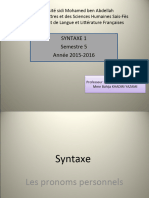 Syntaxe Pronom - Personnels 4