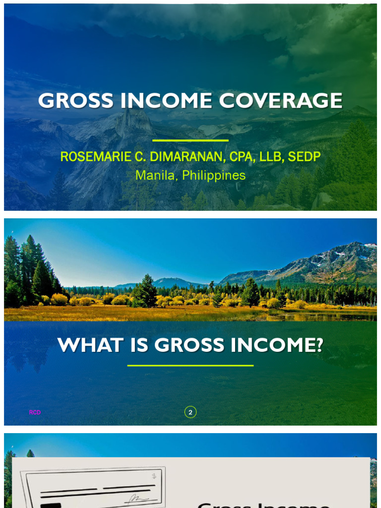 4 Gross Income Coverage | PDF | Gross Income | Income