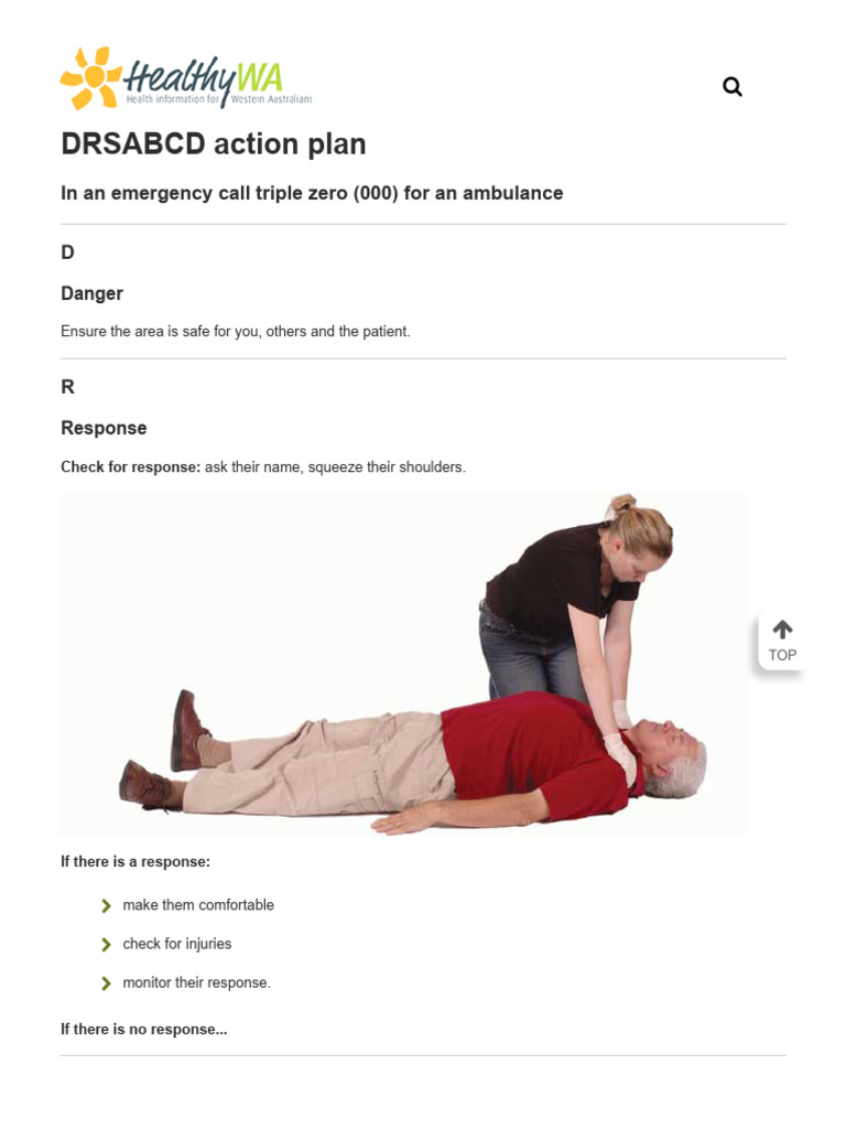 DRSABCD First Aid Action Plan Guide | PDF | Cardiopulmonary ...