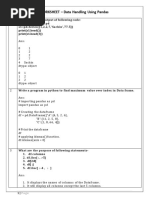 IP - Pandas 1 & 2 (Worksheet) Class 12