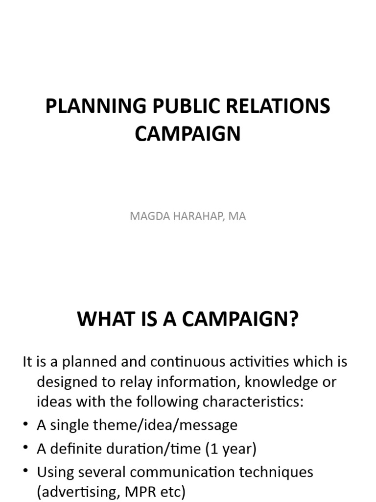 Public Relations Campaign Planning Guide | PDF | Marketing | Brand