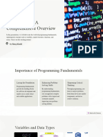 Programming Fundamentals A Comprehensive Overview