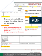 Daily Lesson Plan Preparation: - Interpret Why Materials Can Be Good For Making Objects But Not Others