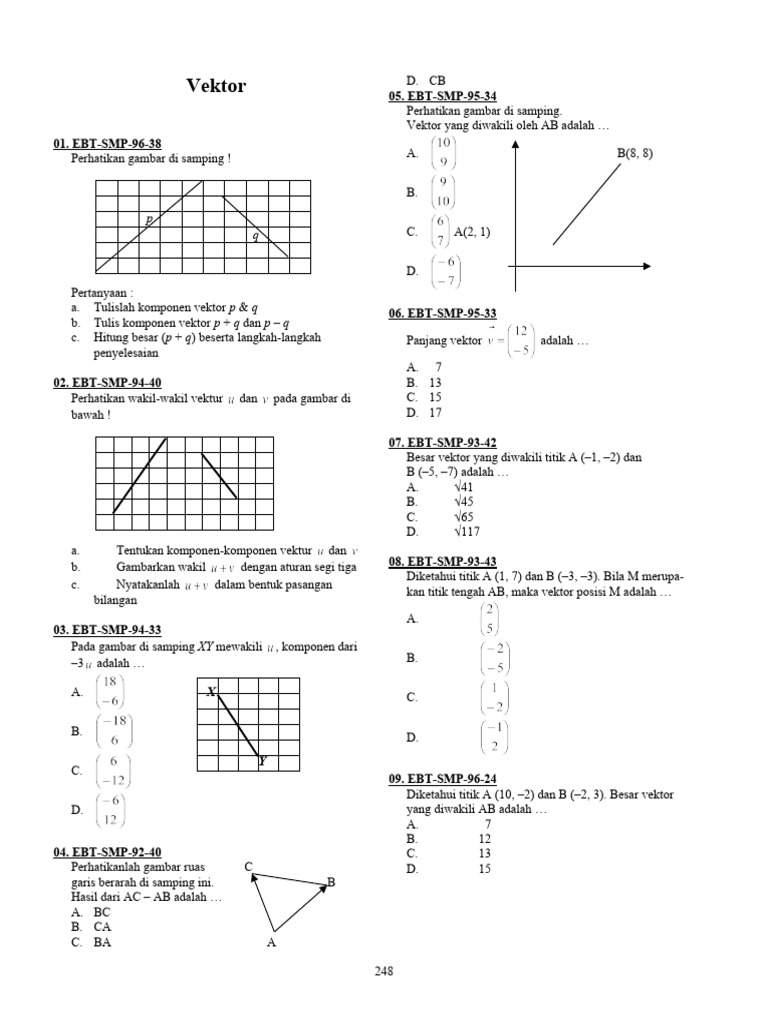Komponen dan Operasi Vektor Matematika | PDF