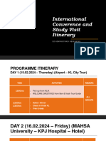 International Converence and Study Visit Itinerary