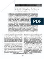 Dissonance and Alcohol: Drinking Your Troubles Away Claude M. Steele, Lillian L. Southwick, and Barbara Critchlow