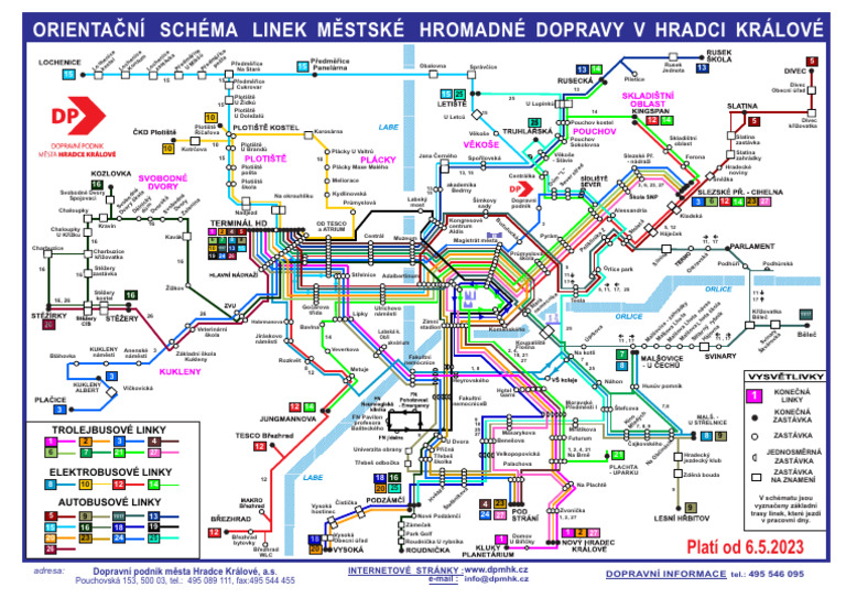 Schéma Po Linkách MHD V HK Od 2023 - 05 - 06 | PDF