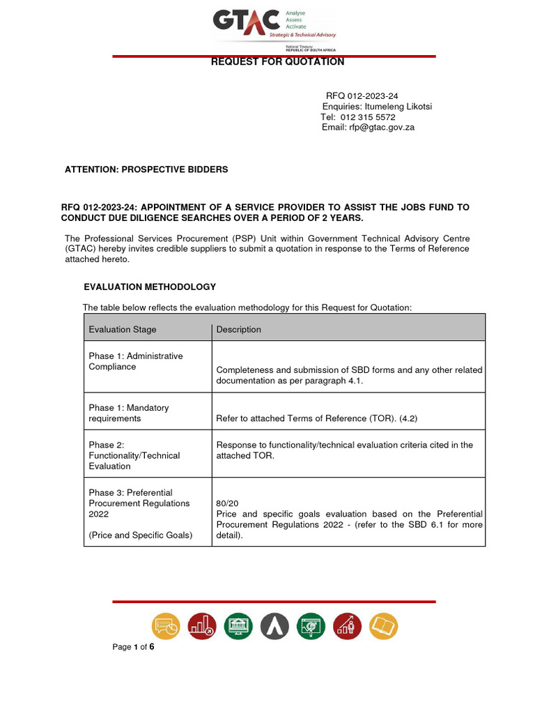 RFQ for Due Diligence Services | PDF | Taxes | Value Added Tax