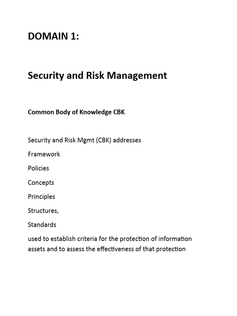 CISSP domain 1 PDF
