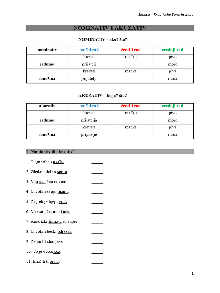 N+A, Pridjevi | PDF