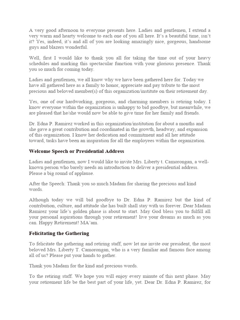 Script For Retiremnt | PDF