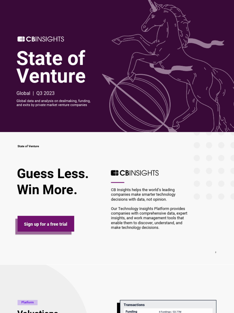 CB Insights Venture Report Q3 2023 | PDF | Venture Capital | Corporate  Finance