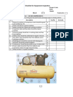 Checklist For Equipment Inspection Air Compressor