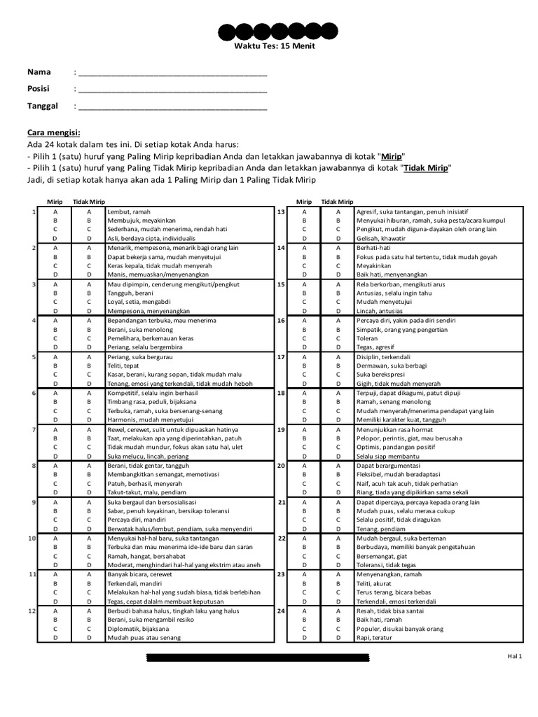 Attitude Test (DISC) | PDF