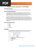 Control Break Statement in SAP ABAP