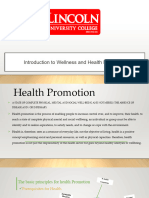 Topic 1 - Wellness and Health Promotion