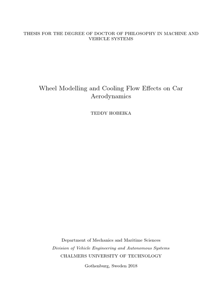 2018-DT-Wheel Modelling and Cooling Flow Effects On Car | PDF | Applied ...